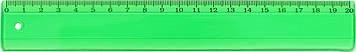 Лінійка пласт. 20см №ЛП-200з прозор. зелен. кульк.руч(145)