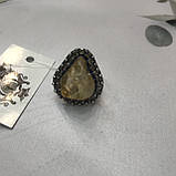 Цитрин 19 размер кольцо с натуральным цитрином кольцо с камнем цитрин желтый в серебре Индия, фото 6