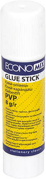 Клей-олівець "Economix" №Е41218 8гр перманент.,основа,біл.,PVP(24)(576)