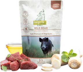 Isegrim Pouch Roots Wild Boar Monoprotein – Консервований корм для дорослих собак (дикий кабан) 410 гр