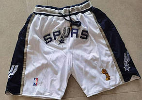 Баскетбольні білі шорти Сан Антоніо Сперс Just Don San Antonio Spurs shorts NBA