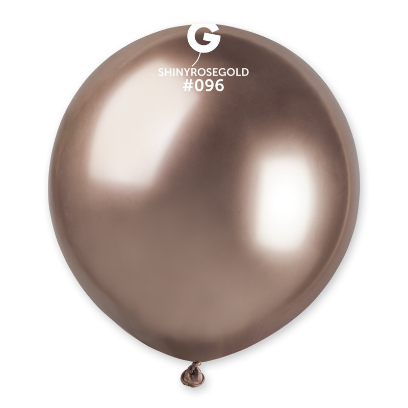 Латексна кулька хром рожеве золото 19" / 96 / 48см Shiny Rose Gold Gemar