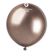 Латексна кулька хром рожеве золото 19" / 96 / 48см Shiny Rose Gold Gemar