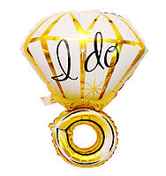 Фольгована фігурна куля"Кільце "I do" золото Розмір:70см*50см.
