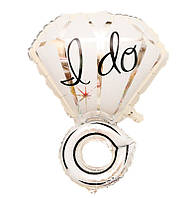 Фольгована фігурна куля" Кольцо "I do" срібло Розмір:70см*50см.