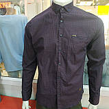 Сорочка FlyBoys чоловіча зі стрейчем на кнопках довгий рукав S сливовий, фото 2