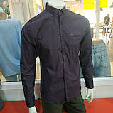 Сорочка FlyBoys чоловіча зі стрейчем на кнопках довгий рукав S сливовий, фото 3