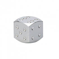 Ковпачки на ніпель для велосипеда, скутера, мотоцикла Alitek Кубики Silver (2 шт), фото 2