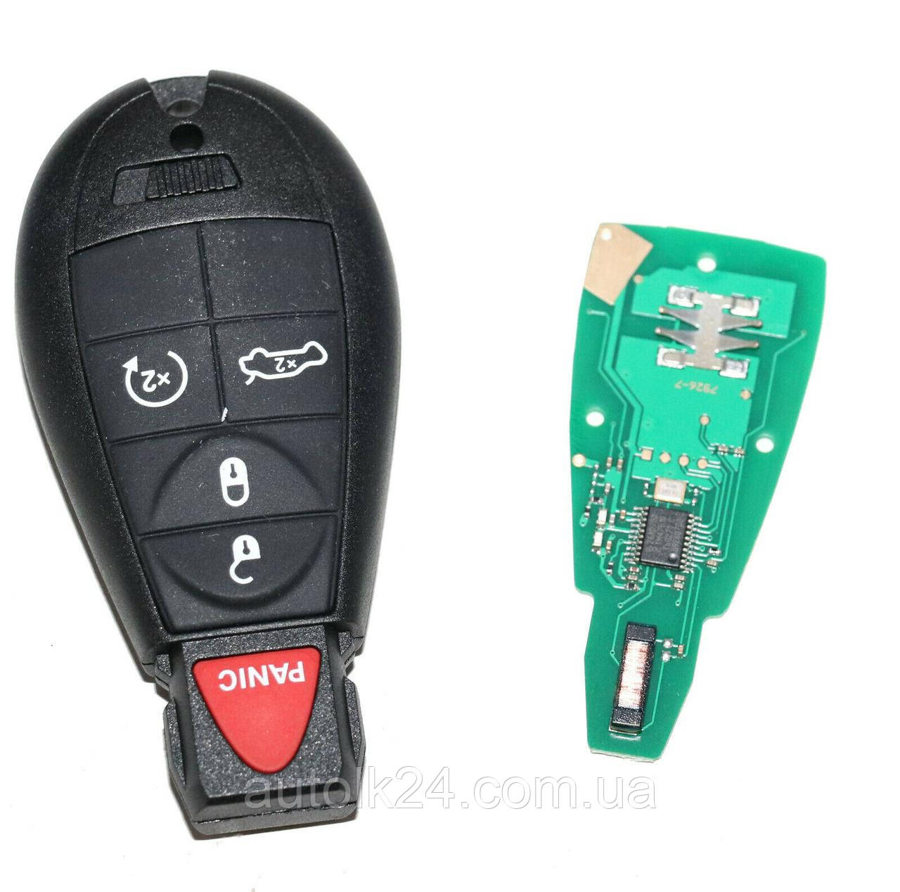 Ключ DODGE 4+1 кнопки 433mhz chip id 46