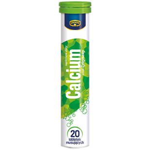 Вітаміни Кальцій Kruger Calcium шипучі в таблетках розчинні, 20 шт., Польща, зі смаком лимона