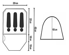 Намет туристичний Mimir 1017 на 3 місця намету, фото 2