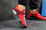 Чоловічі літні кросівки Adidas NMD Human RACE молодіжні стильні сіточка червоні, фото 6