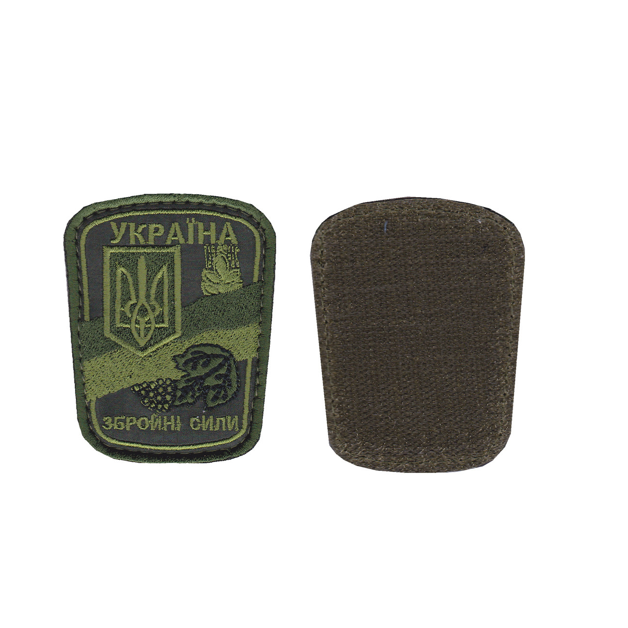 Шеврон військовий / армійський, ЗБРОЙНІ СИЛИ УКРАЇНИ, на оливці, на липучці, ЗСУ. 8 см*6,5 см