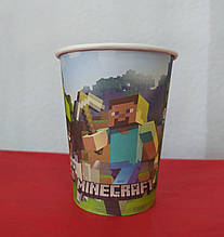 Набір паперових стаканів принт Minecraft Майнкрафт 250мл 5шт.