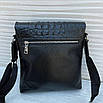Стильна чоловіча сумка з тисненням під крокодила, фото 5