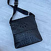 Стильна чоловіча сумка з тисненням під крокодила, фото 8