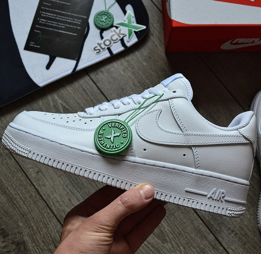 Жіночі кросівки Nike Air Force 1 low white білі весна-осінь демісезонні. Живе фото. Hепліка, фото 1
