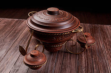 Підставка для підігріву м'яса "Садж" з соусницями (3,5 л)