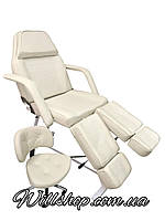 Крісло - Кушетка косметологічна для педикюру СН-240+ стілець майстра А-780L кремові.