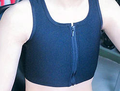 Біндер топ стягувальний груди на блискавці чорного кольору