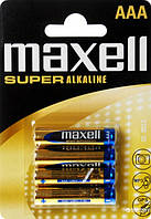 Лужна батарейка Maxell Super Alkaline AAA/LR03 4шт/уп blister