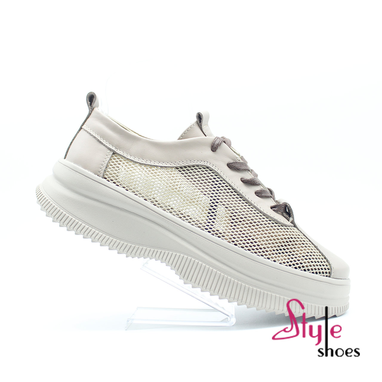 Кросівки шкіряні з взуттєвої сіткою “Style Shoes”