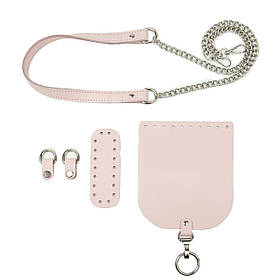 Комплект для міні-сумочки Amely зі шкіри, колір Світло-рожевий