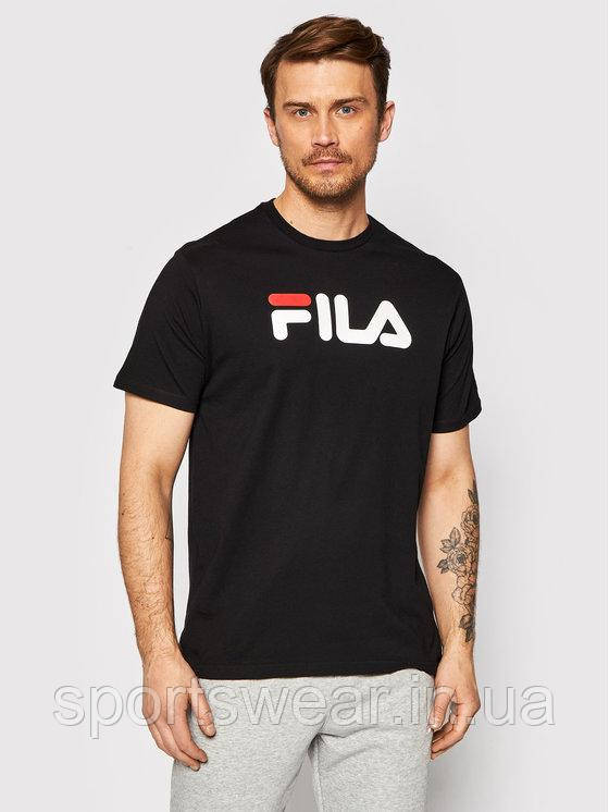 Футболка Fila чоловіча жіноча підліткова з логотипом Філа, Чорна чоловіча футболка Філа бавовна трикотаж