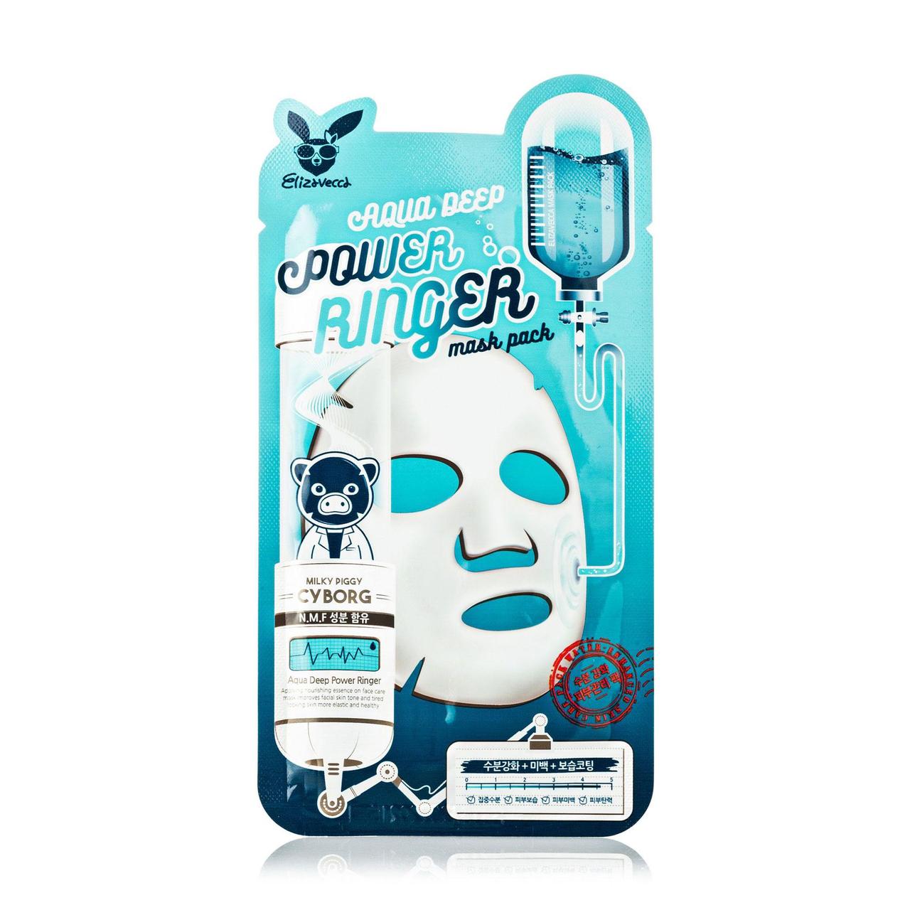 Маска зволожувальна для сухої шкіри Elizavecca Face Care Aqua Deep Power Ringer Mask 23 мл, фото 1