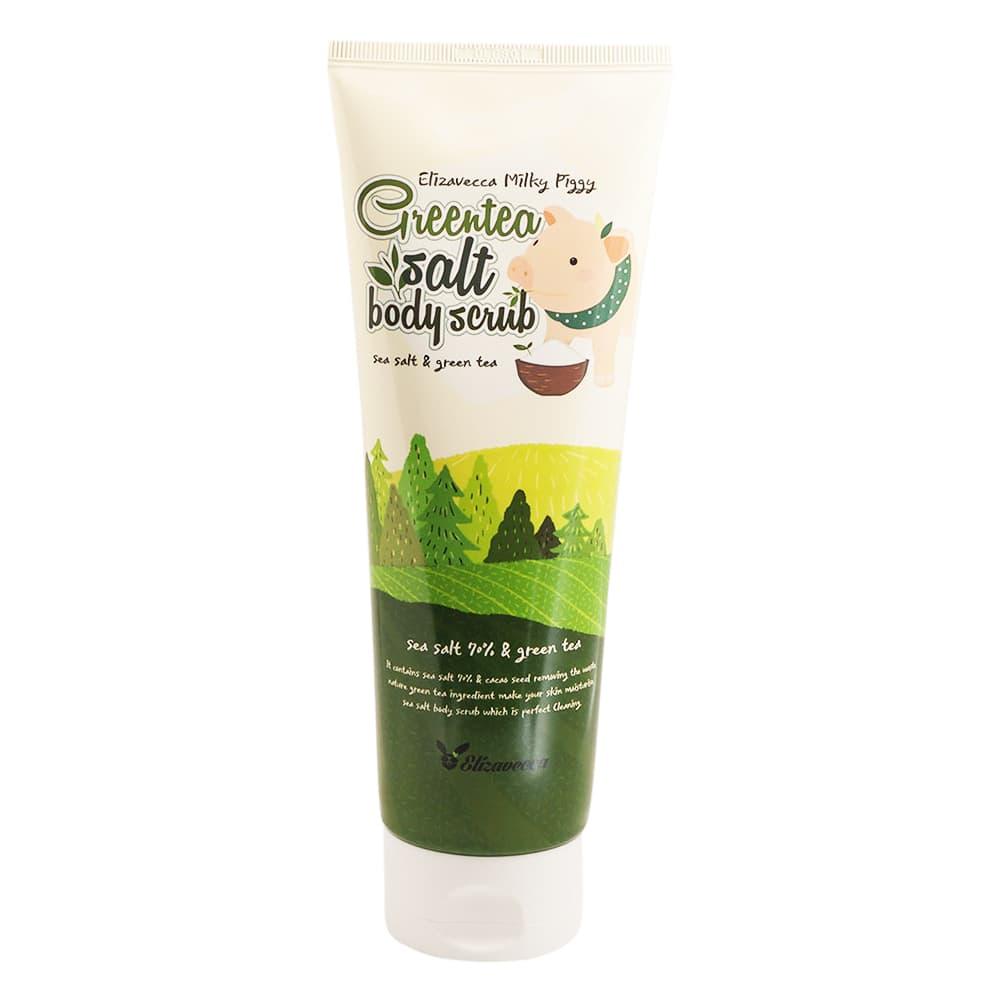Скраб з екстрактом зеленого чаю Elizavecca Body Care Milky Piggy Greentea Salt Body Scrub 300 мл, фото 1
