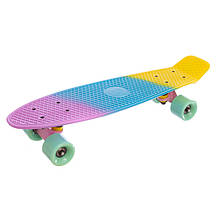Скейтборд пластиковий Пенні Penny FISH COLOR SK-402-7 фіолетовий-блакитний-жовтий
