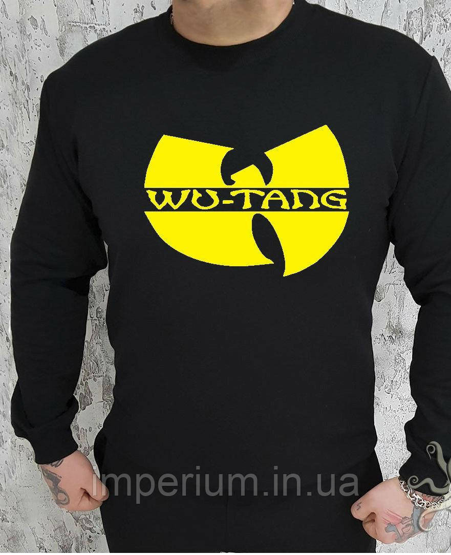 Кежуал світшот | чорна кофта з жовтим логотипом Wu Tang Clan, фото 1