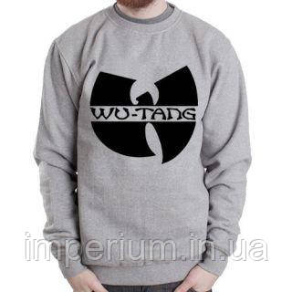 Сірий світшот з чорним логотипом Wu Tang Clan | кежуал кофта, фото 1