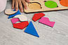 Дитяча дерев'яна іграшка "Геометричні фігури" кольорові екопродукт 25х25 см, фото 3