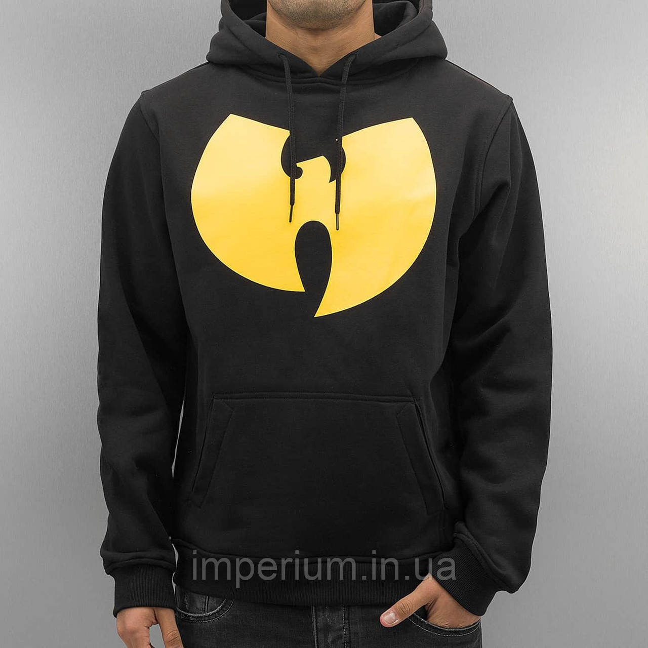 Худі wu tang clan yellow logo | чорна стильна толстовка