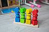 Іграшка дерев'яна сортер розвиваючий різнокольоровий з різними фігурами для малюків екопродукт 23х16 см, фото 2