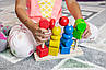 Іграшка дерев'яна сортер розвиваючий різнокольоровий з різними фігурами для малюків екопродукт 23х16 см, фото 6