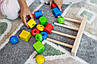 Іграшка дерев'яна сортер розвиваючий різнокольоровий з різними фігурами для малюків екопродукт 23х16 см, фото 8
