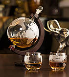 Набір для віскі Подорожі Світом графін 850 мл та 2 склянки 300 мл, фото 5