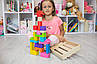 Дерев'яний конструктор для дітей 48 деталей 26х35 см з екологічного матеріалу, фото 5