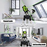 Лазерний рівень CLUBIONA ZKLL05RC 5 ліній 6 точок - ЗЕЛЕНІ лінії - стяжка нівелір, фото 3