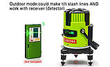 Лазерний рівень CLUBIONA ZKLL05RC 5 ліній 6 точок - ЗЕЛЕНІ лінії - стяжка нівелір, фото 4