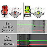 Лазерний рівень CLUBIONA ZKLL05RC 5 ліній 6 точок - ЗЕЛЕНІ лінії - стяжка нівелір, фото 5