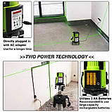 Лазерний рівень CLUBIONA ZKLL05RC 5 ліній 6 точок - ЗЕЛЕНІ лінії - стяжка нівелір, фото 9