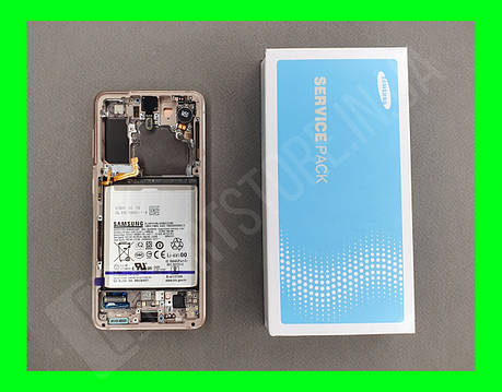 Дисплей Samsung G991 Pink S21 (GH82-24545B) сервісний оригінал в зборі з рамкою, фото 2