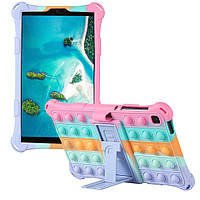 Силиконовый чехол бампер Ainiyo Pop It cover для Samsung Galaxy Tab A7 Lite 8.7" SM-T220 T225 Розовая радуга