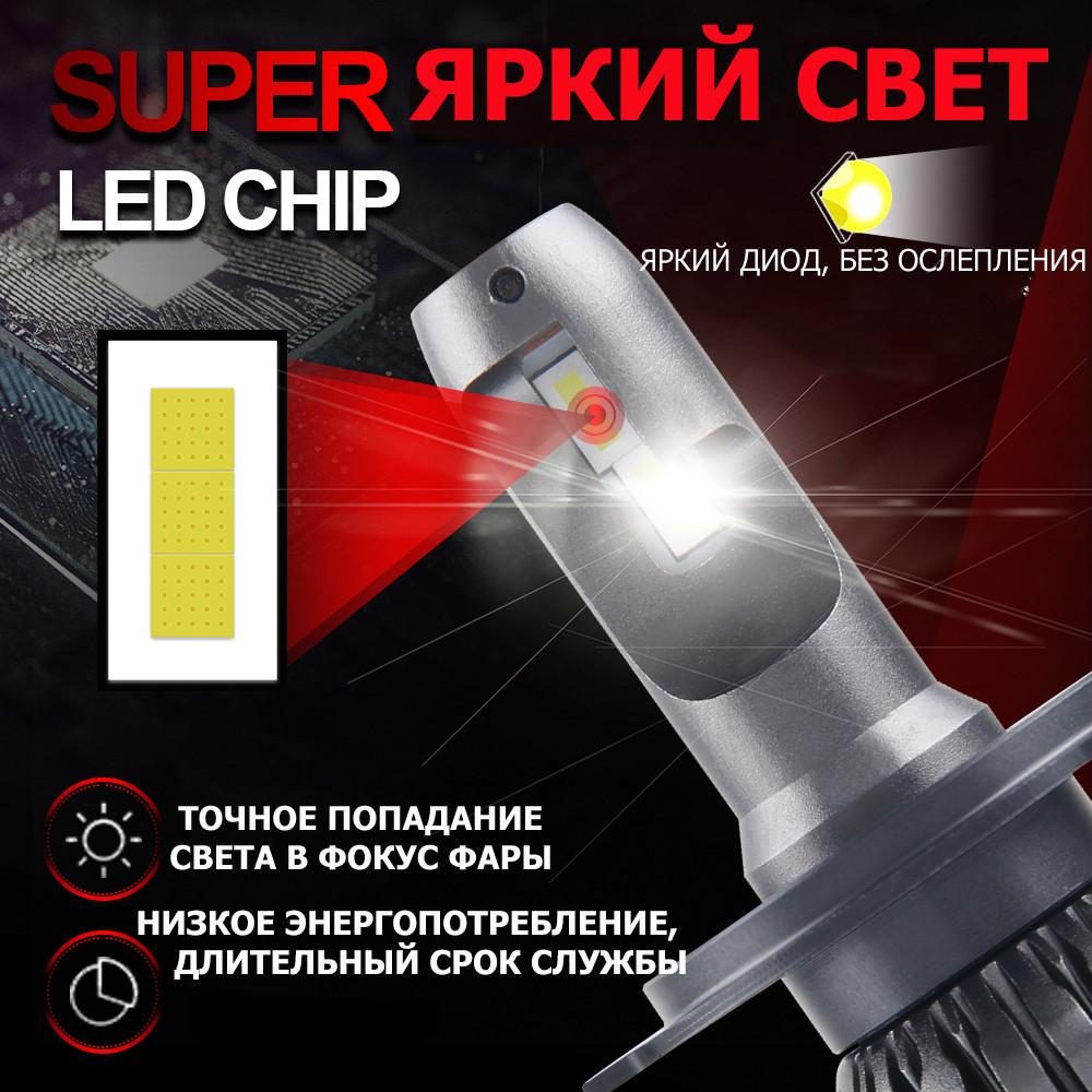 Авто лампы h4 LED KELVIN FSeries - 8000Lm - 6000K для головного света - Год гарантии - фото 4 - id-p1445676954