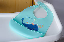 Слинявчик силіконовий м'ятний "Кит"