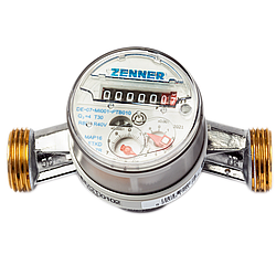 Лічильник холодної води 3/4" (Ду 20) ETKD L 130mm (без штуцерів) Zenner (Німеччина)