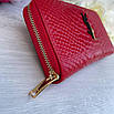 Жіночий шкіряний гаманець YSL на змійці з вичинкою під шкіру пітона, фото 3